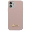 Guess GUHCP12SLSLMGLP iPhone12 mini 5,4 jasnoróżowy/light pink hardcase Silicone Script Gold Logo